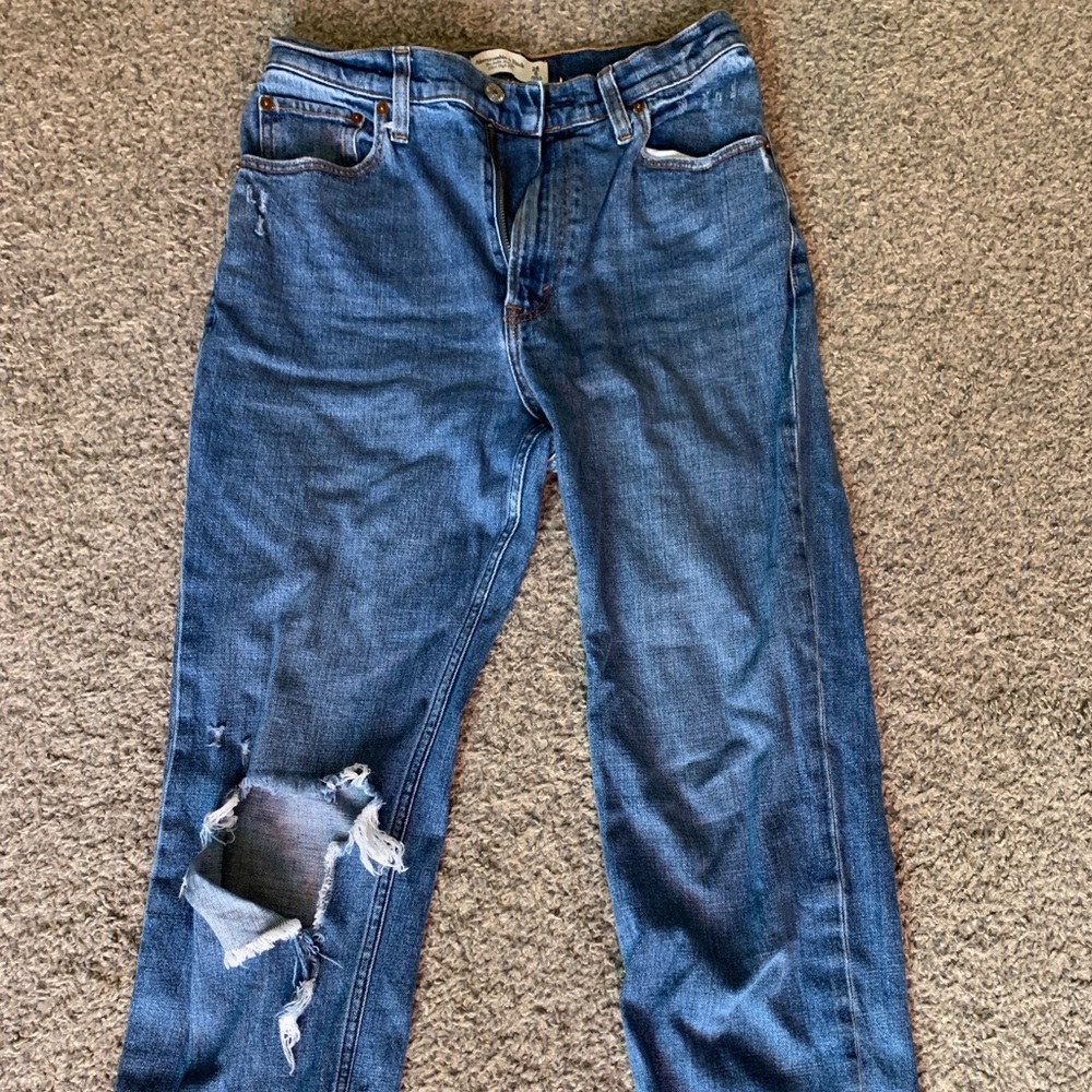 Abercrombie & Fitch Ankle Straight Ultra High Rise Jeans